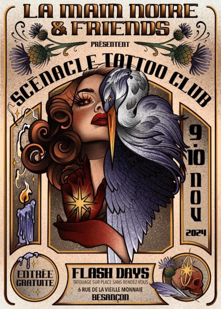Scènacle Tattoo Club : les Flash Days par La Main Noire 1 Affiche leger 733x1024 1