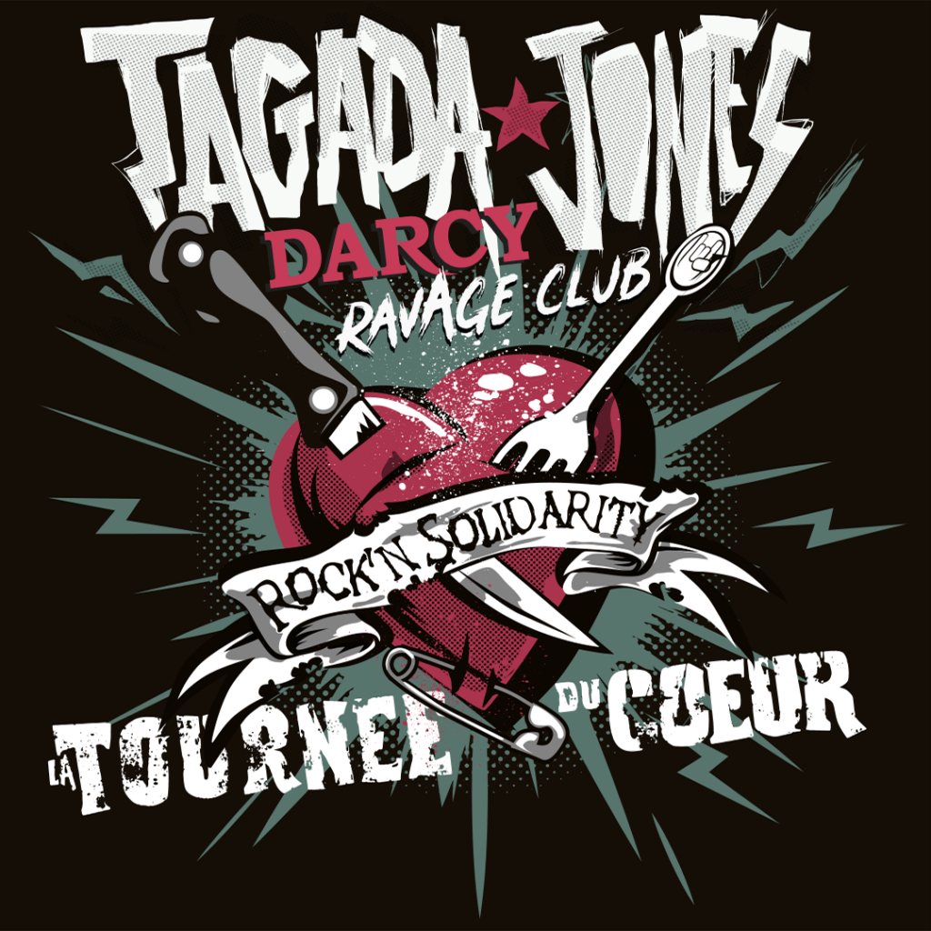 Concert Solidaire au Bœuf sur le Toit à Lons le Saunier 1 Affiche du concert de Tagada Jones, Darcy et Ravage Club. Tournée Du Coeur de Tagada Jones
