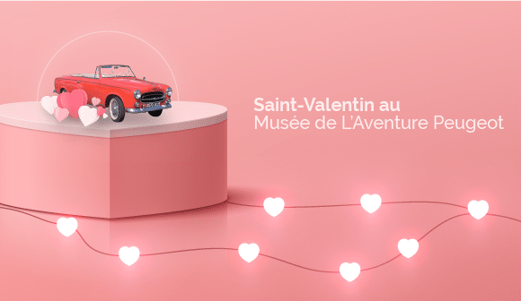 Affiche Saint-Valentin 14 février 2025 au musée Peugeot