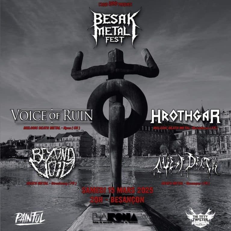 Affiche Besak metal Fest à La Rodia le 15 mars 2025 Besançon
